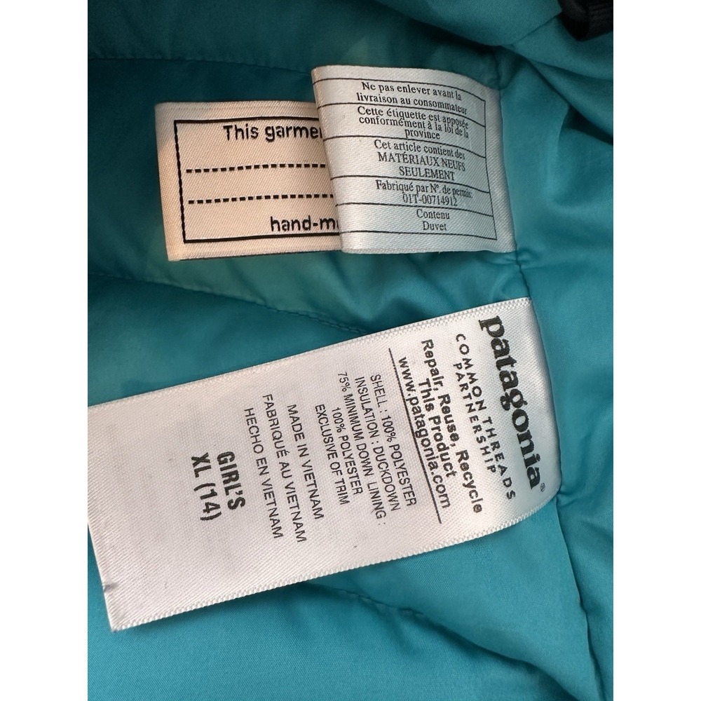 Patagonia Down Vest Girls XL  14 Full Zip Puffer Outdoor Athleisure - Picture 5 of 10